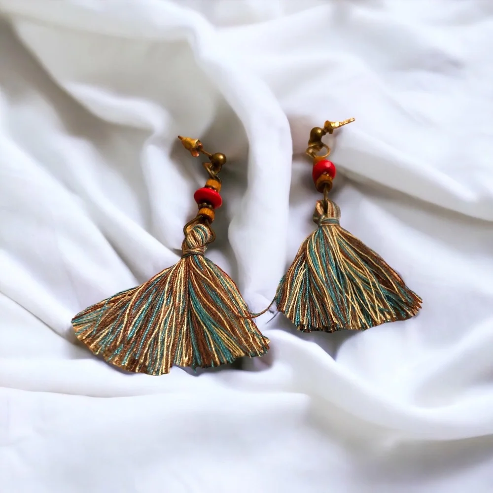 Duufin Bohemian Vintage Tassel Design Earrings Women's Multicolored